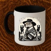 Capybara In Cowboy Hat And Poncho Dance Mexico Coffee Mug thumb 2