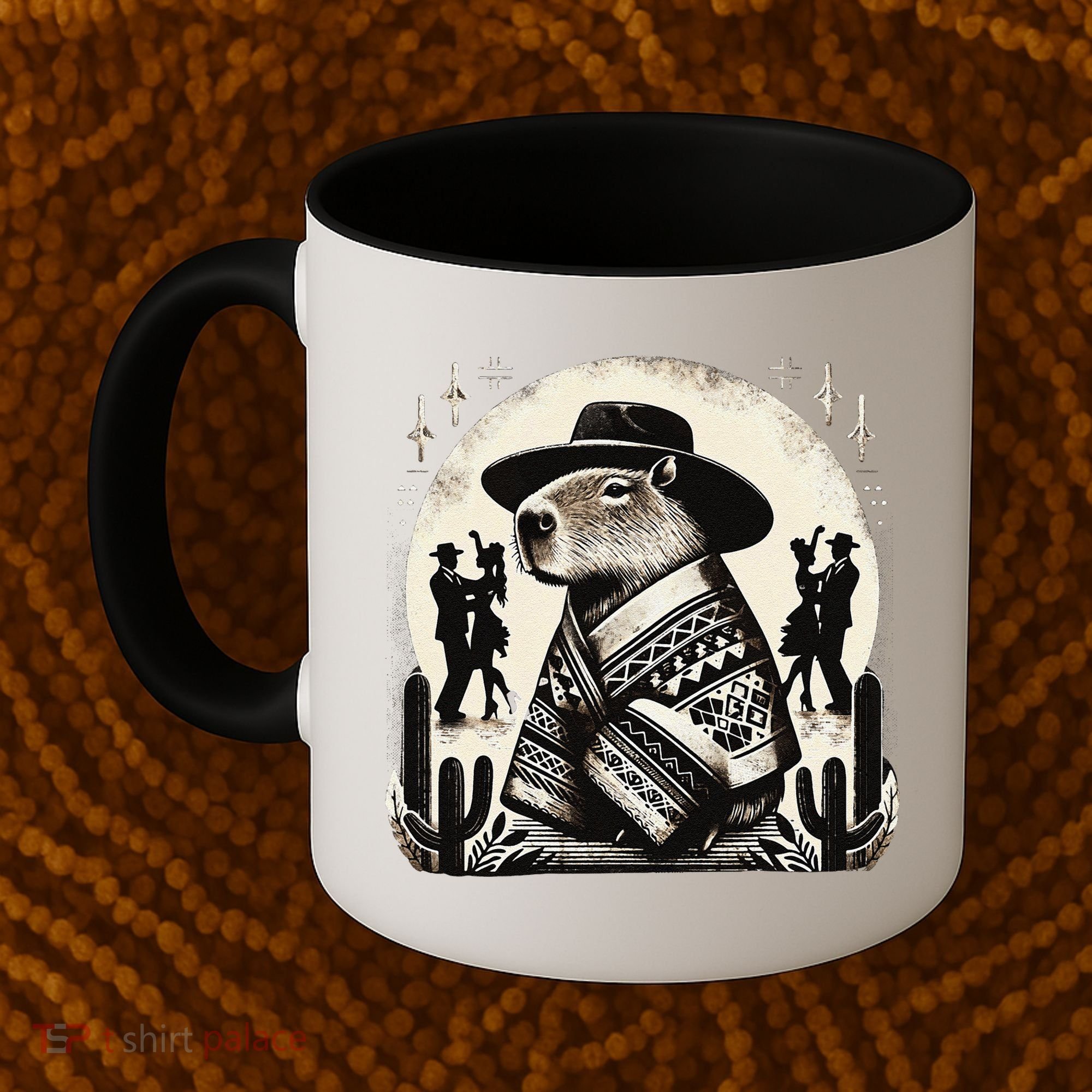 Capybara In Cowboy Hat And Poncho Dance Mexico Coffee Mug