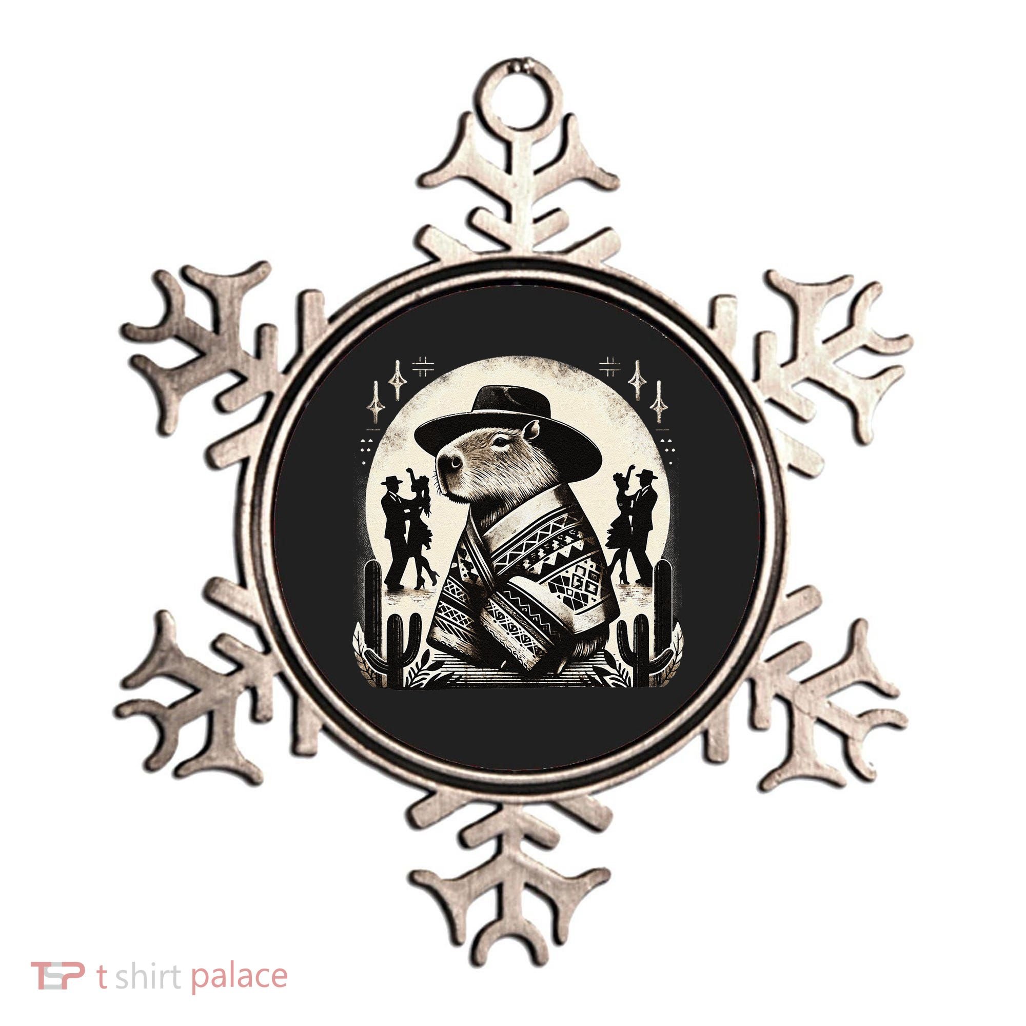 Capybara In Cowboy Hat And Poncho Dance Mexico Ornament