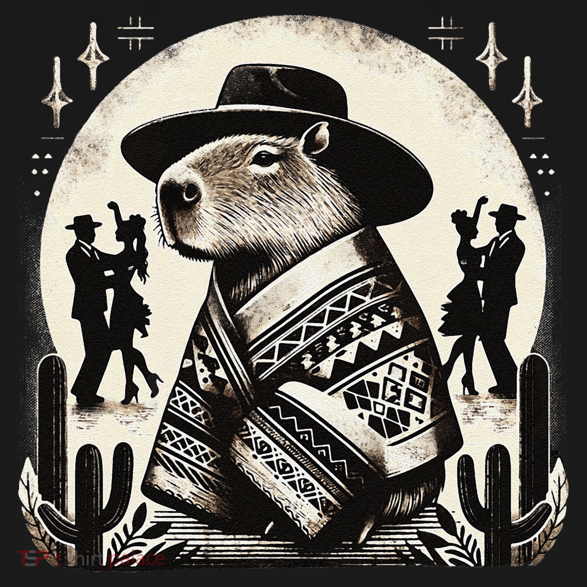 Capybara In Cowboy Hat And Poncho Dance Mexico Baby Bodysuit