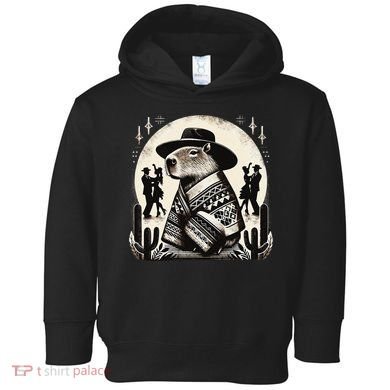 Capybara In Cowboy Hat And Poncho Dance Mexico Toddler Hoodie