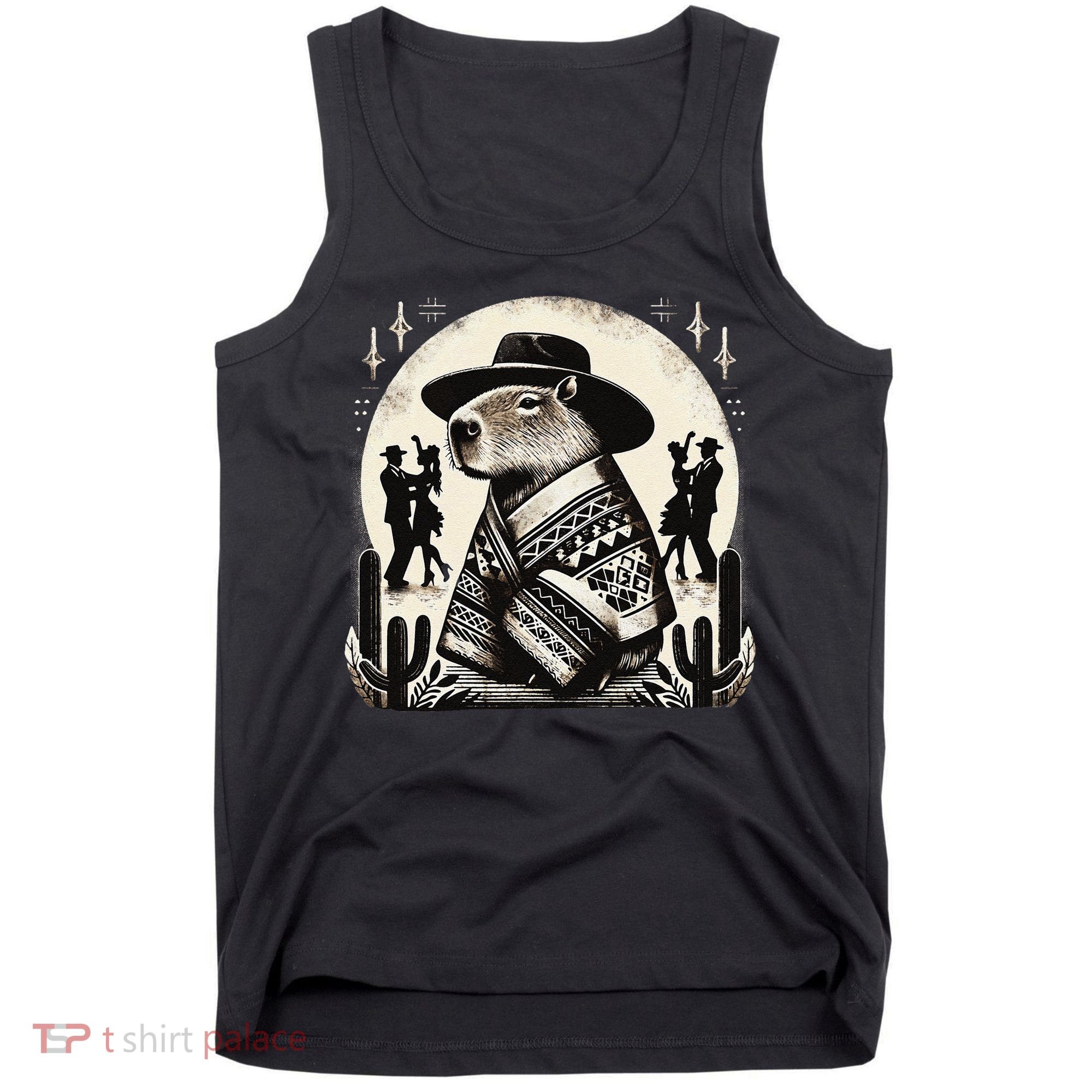 Capybara In Cowboy Hat And Poncho Dance Mexico Tank Top