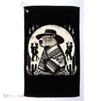 Capybara In Cowboy Hat And Poncho Dance Mexico Golf Towel thumb 0