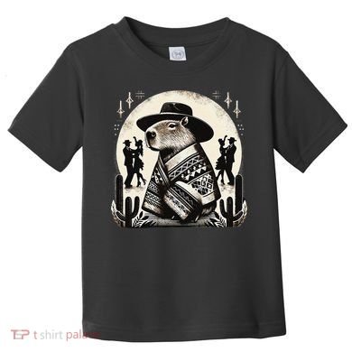 Capybara In Cowboy Hat And Poncho Dance Mexico Toddler T-Shirt