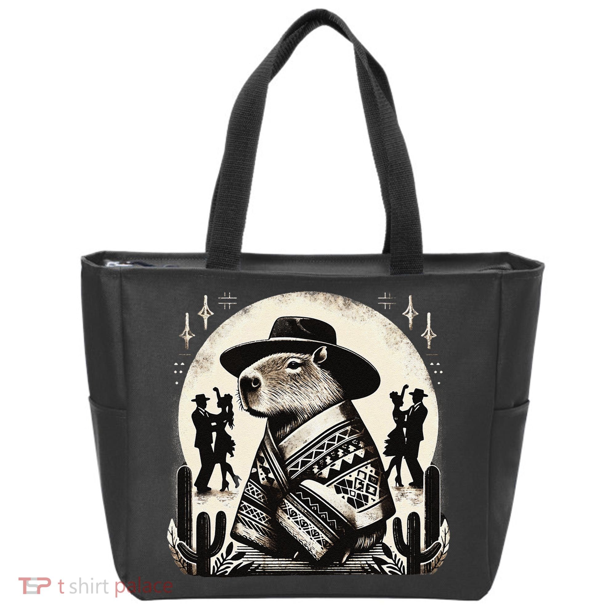 Capybara In Cowboy Hat And Poncho Dance Mexico Tote Bag