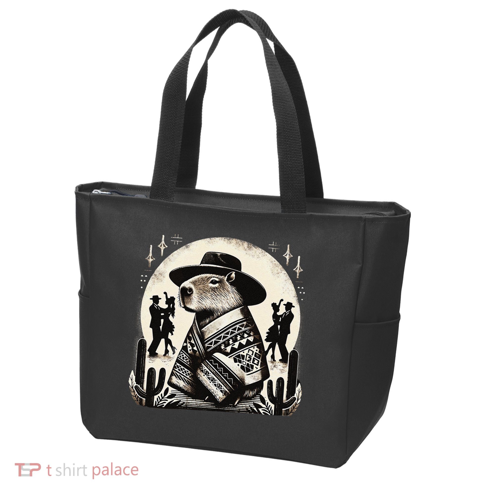 Capybara In Cowboy Hat And Poncho Dance Mexico Tote Bag