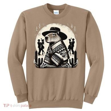 Capybara In Cowboy Hat And Poncho Dance Mexico Sweatshirt