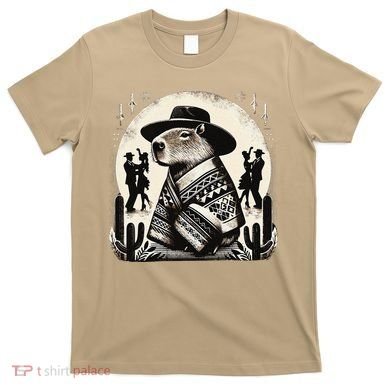 Capybara In Cowboy Hat And Poncho Dance Mexico T-Shirt