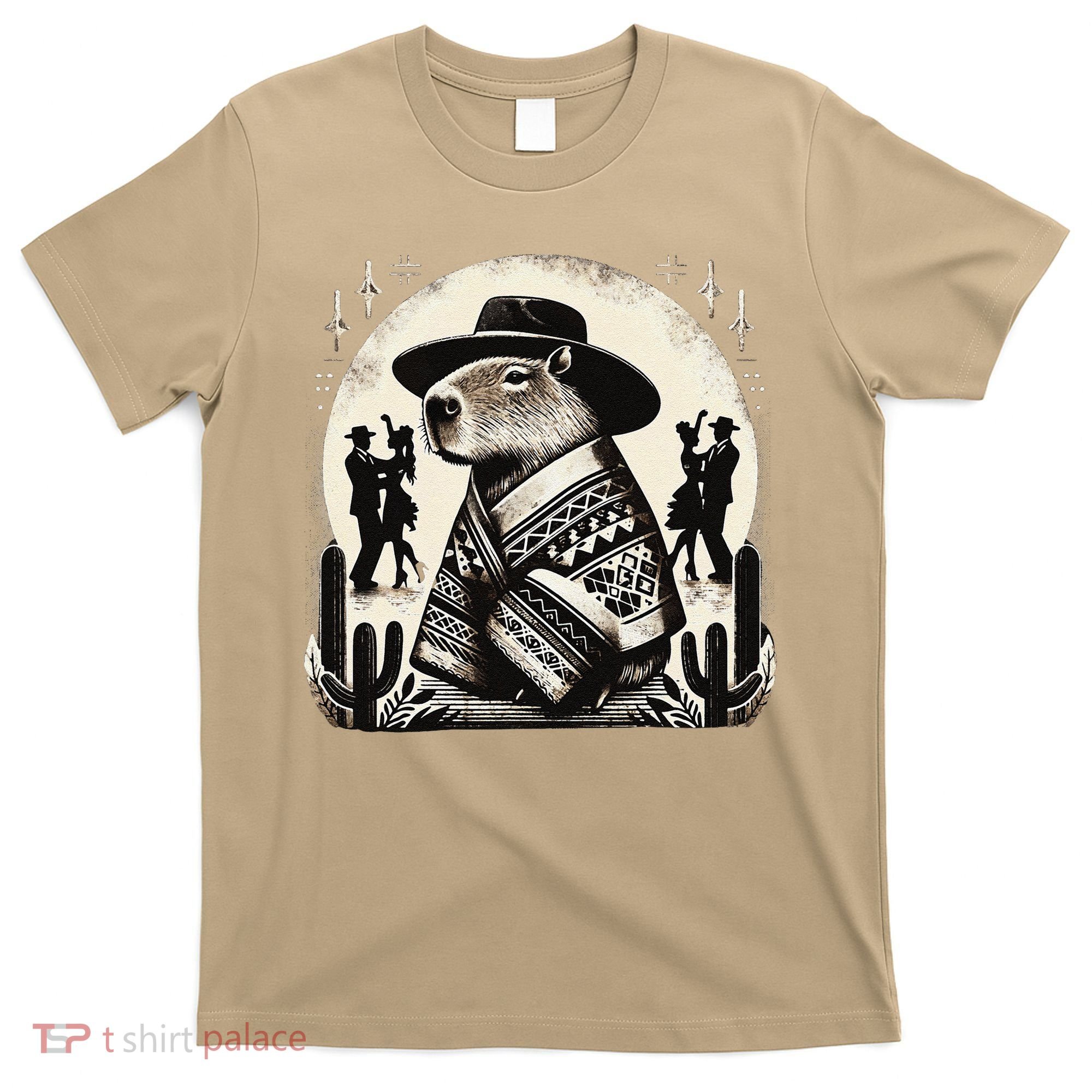 Capybara In Cowboy Hat And Poncho Dance Mexico T-Shirt
