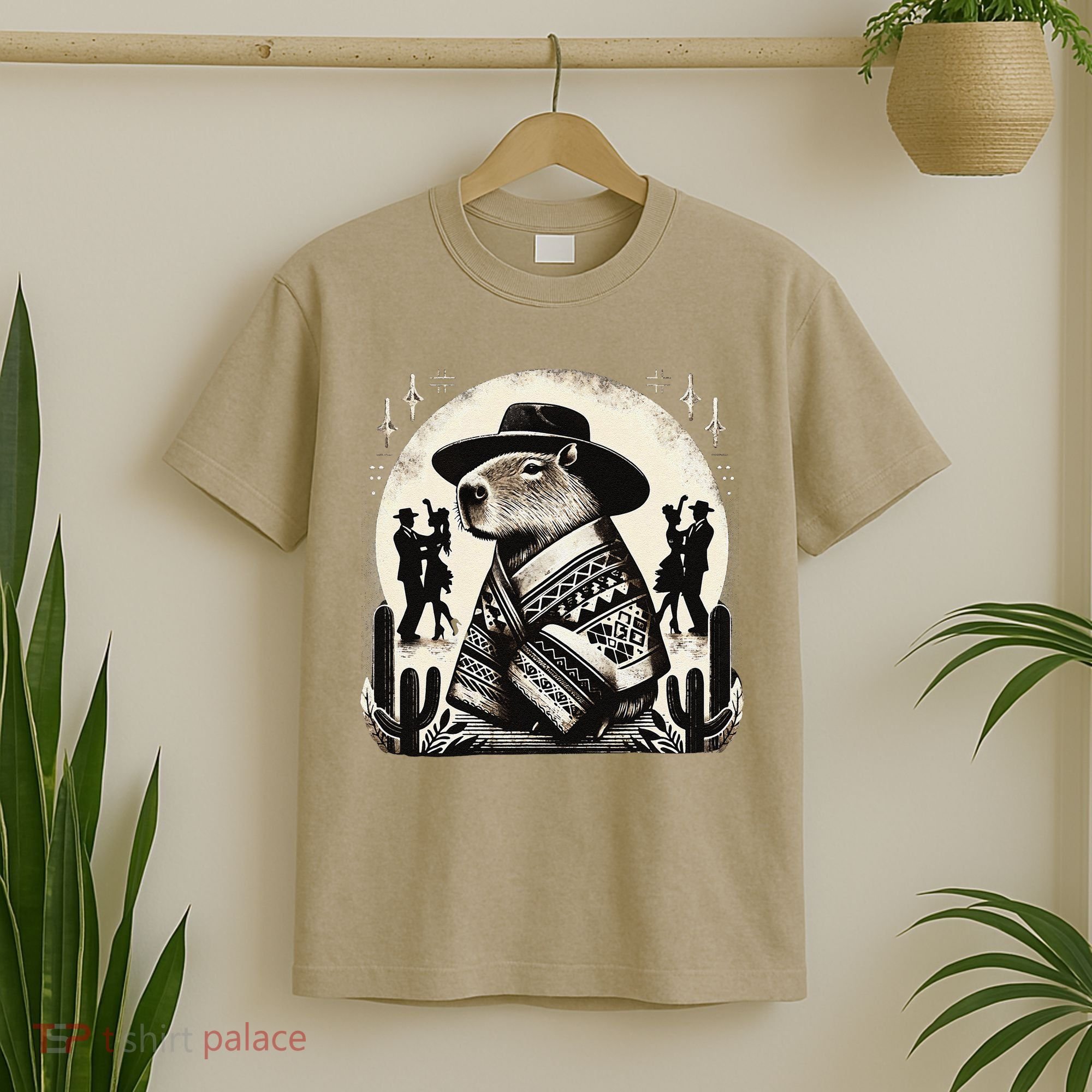 Capybara In Cowboy Hat And Poncho Dance Mexico T-Shirt