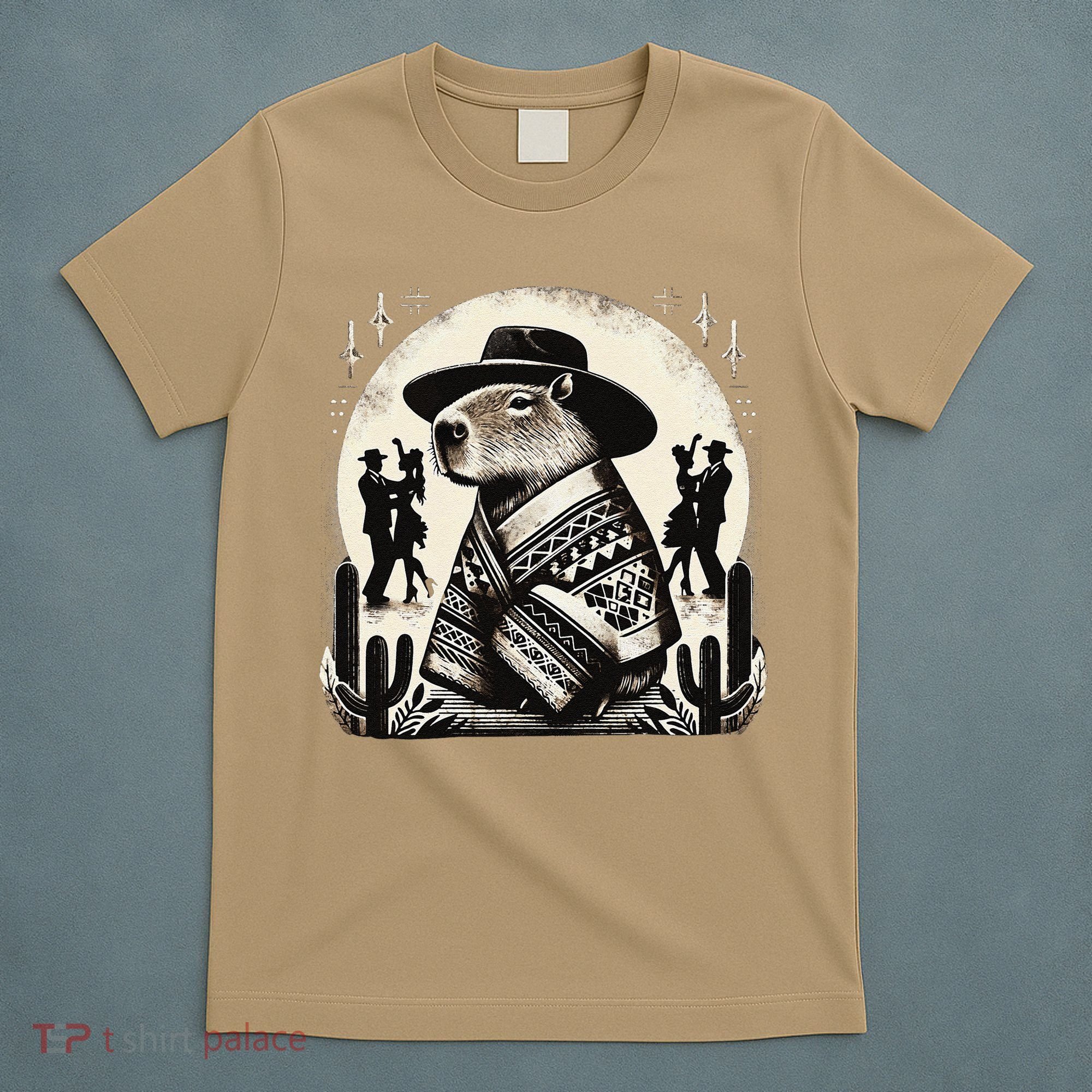 Capybara In Cowboy Hat And Poncho Dance Mexico T-Shirt