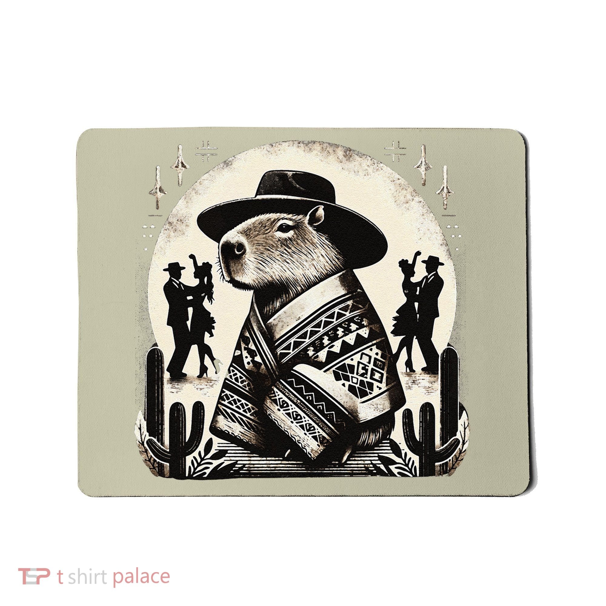 Capybara In Cowboy Hat And Poncho Dance Mexico Mousepad