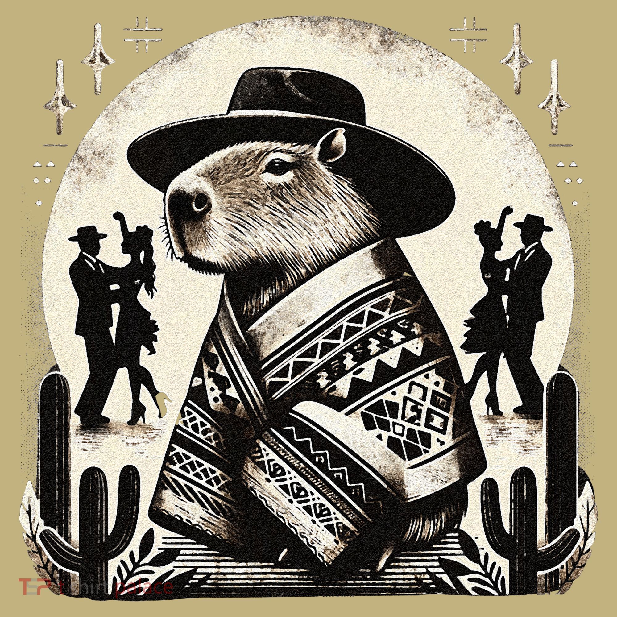 Capybara In Cowboy Hat And Poncho Dance Mexico Mousepad