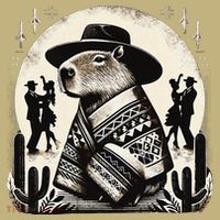 Capybara In Cowboy Hat And Poncho Dance Mexico Kids T-Shirt thumb 2