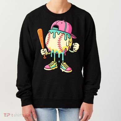 Cool Ice Cream Drip Baseball Spots Baseball Drip Women's Sweatshirt