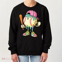 Cool Ice Cream Drip Baseball Spots Baseball Drip Women's Sweatshirt thumb 0