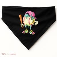 Cool Ice Cream Drip Baseball Spots Baseball Drip USA-Made Doggie Bandana thumb 0