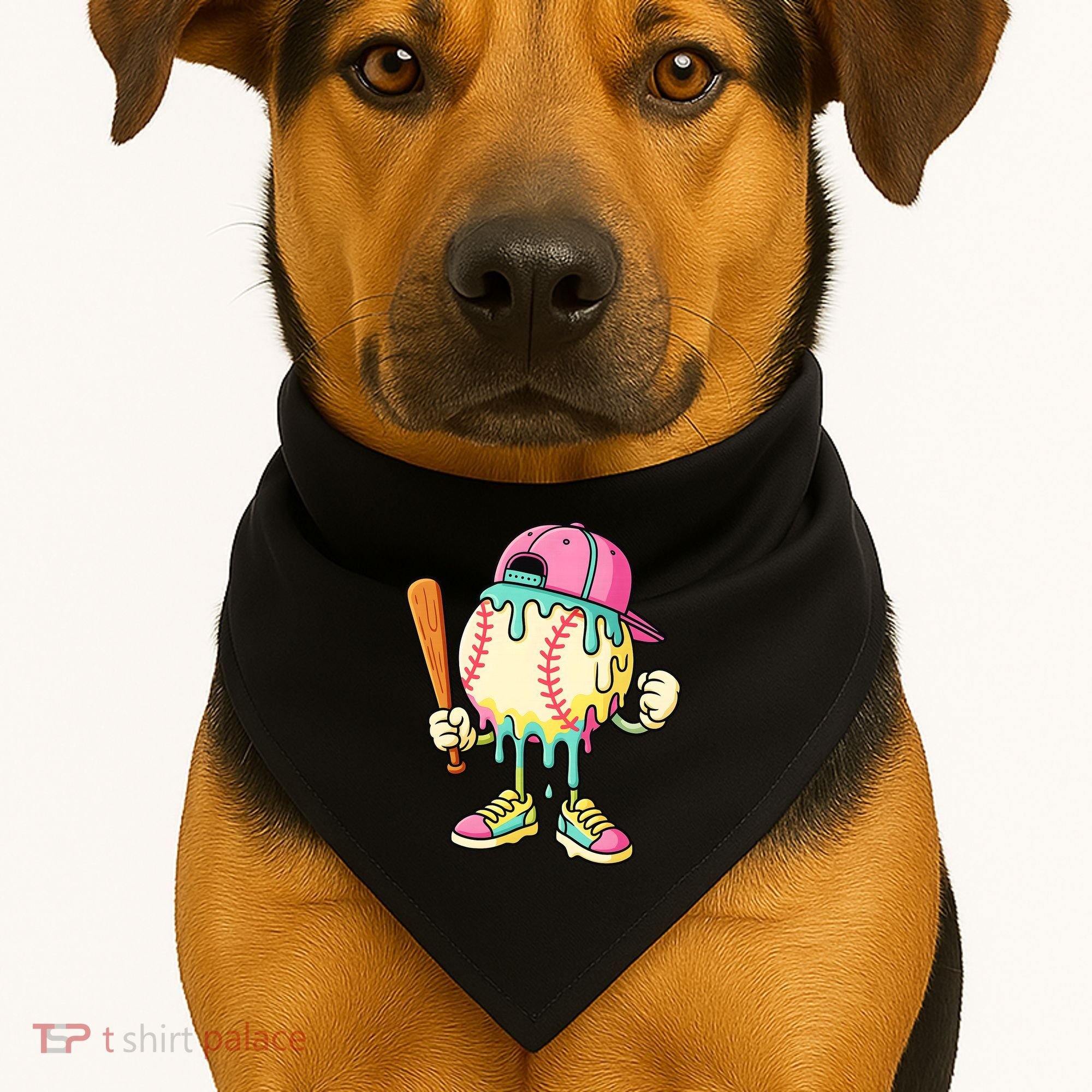 Cool Ice Cream Drip Baseball Spots Baseball Drip USA-Made Doggie Bandana