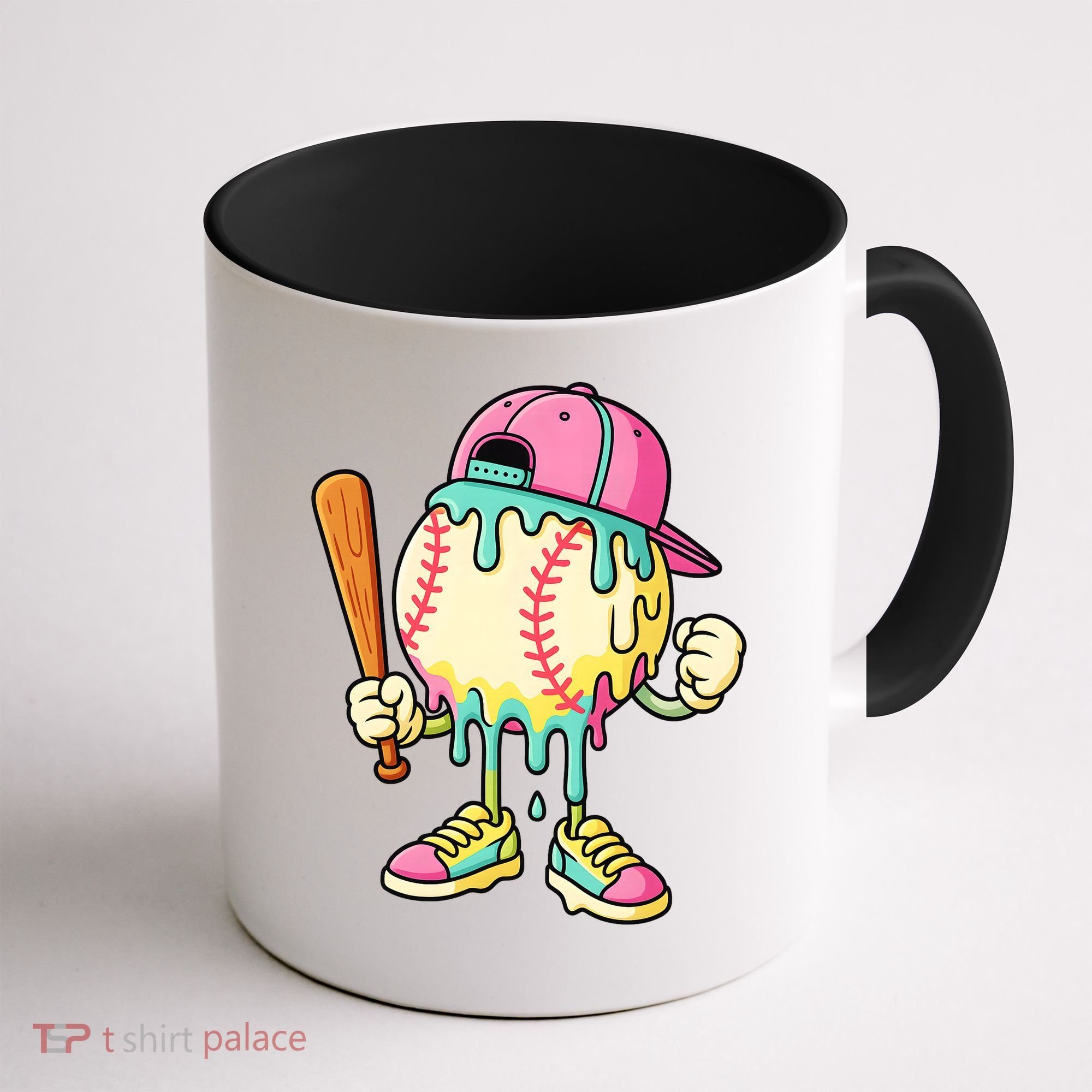 Cool Ice Cream Drip Baseball Spots Baseball Drip Coffee Mug
