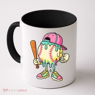 Cool Ice Cream Drip Baseball Spots Baseball Drip Coffee Mug