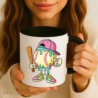Cool Ice Cream Drip Baseball Spots Baseball Drip Coffee Mug thumb 3