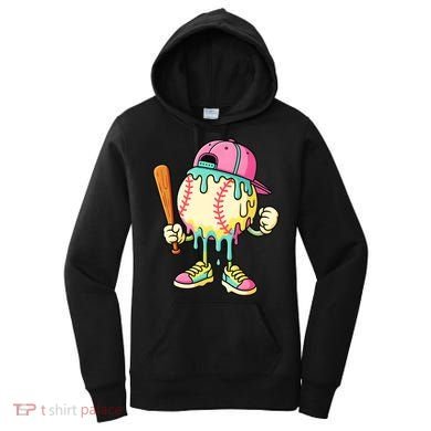 Cool Ice Cream Drip Baseball Spots Baseball Drip Women's Hoodie