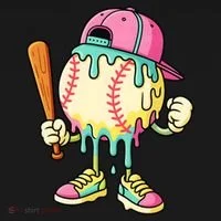 Cool Ice Cream Drip Baseball Spots Baseball Drip Women's Hoodie thumb 2