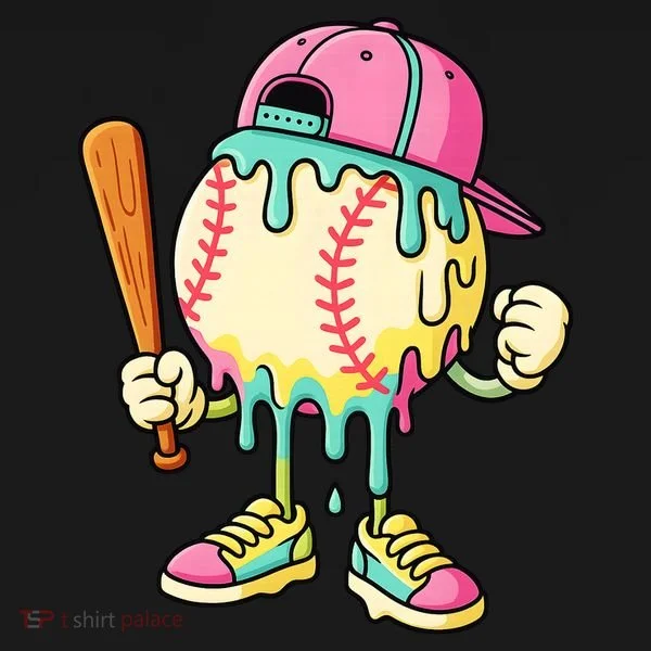 Cool Ice Cream Drip Baseball Spots Baseball Drip Women's Hoodie