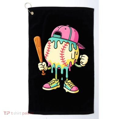 Cool Ice Cream Drip Baseball Spots Baseball Drip Golf Towel