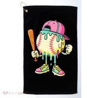 Cool Ice Cream Drip Baseball Spots Baseball Drip Golf Towel thumb 0