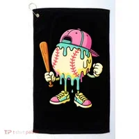 Cool Ice Cream Drip Baseball Spots Baseball Drip Golf Towel thumb 0