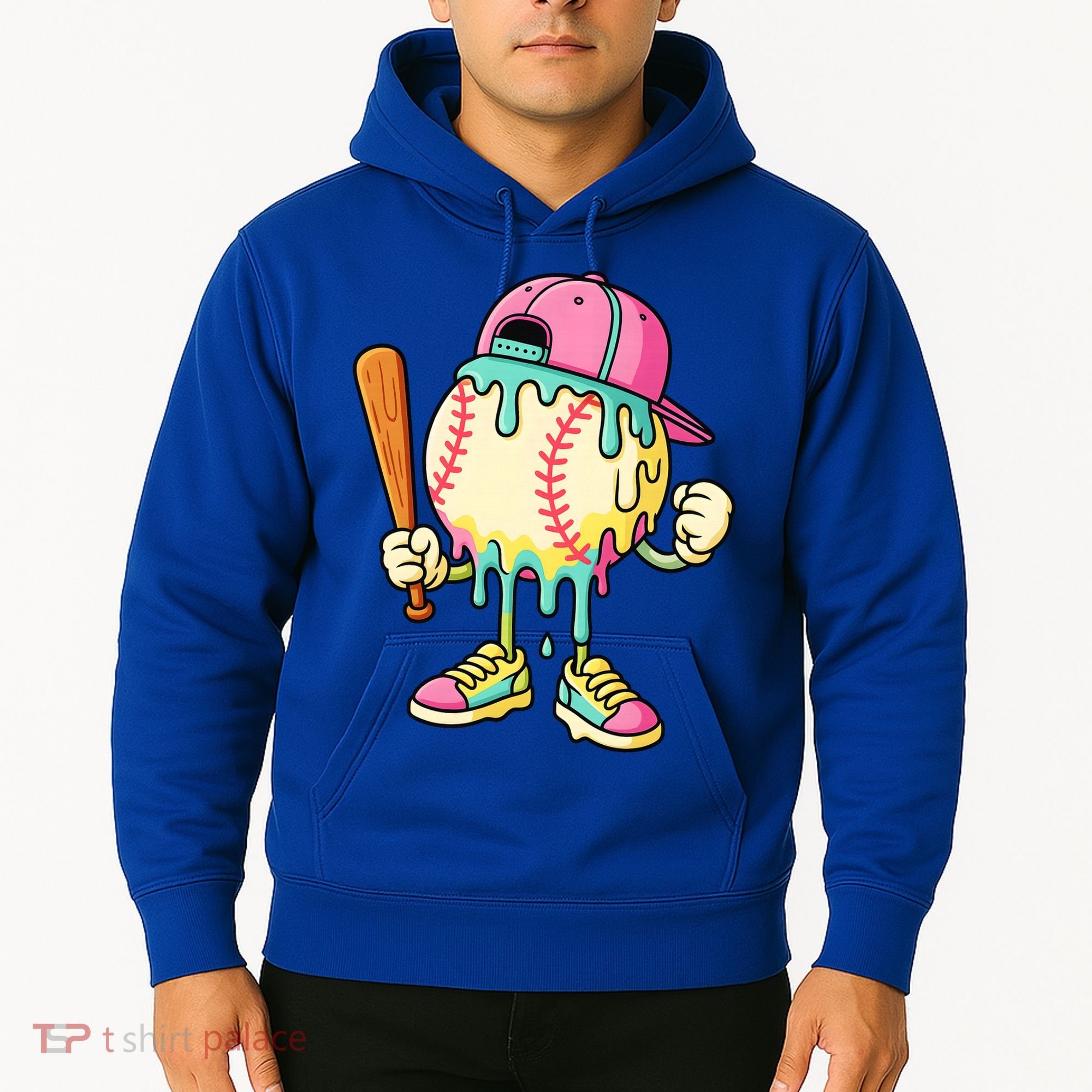 Cool Ice Cream Drip Baseball Spots Baseball Drip Hoodie