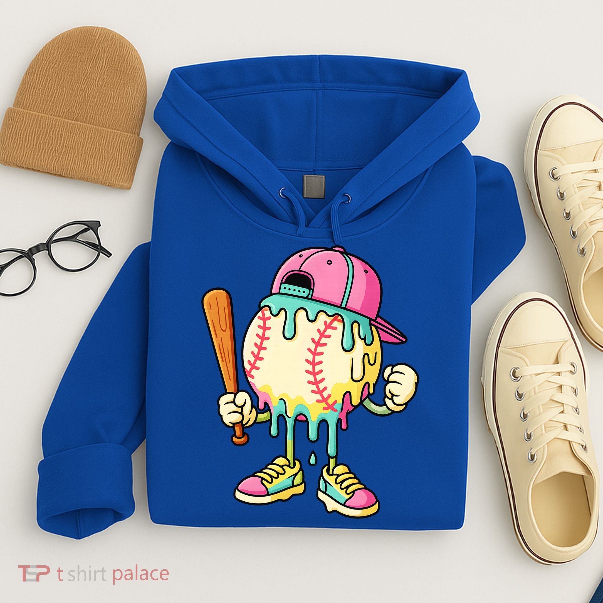 Cool Ice Cream Drip Baseball Spots Baseball Drip Hoodie