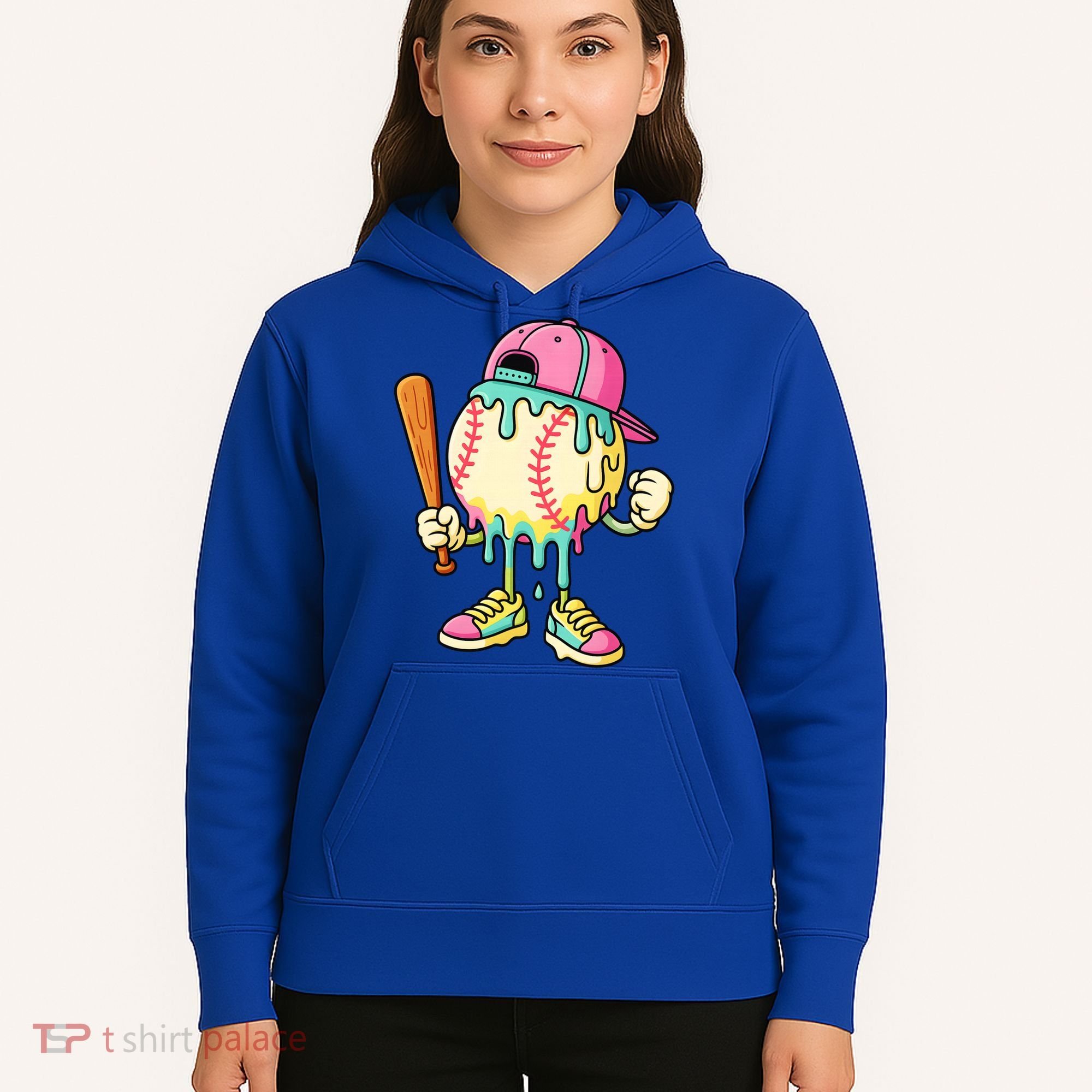 Cool Ice Cream Drip Baseball Spots Baseball Drip Hoodie