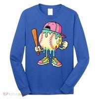 Cool Ice Cream Drip Baseball Spots Baseball Drip Long Sleeve Shirt thumb 0