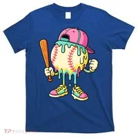 Cool Ice Cream Drip Baseball Spots Baseball Drip T-Shirt thumb 0