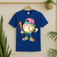 Cool Ice Cream Drip Baseball Spots Baseball Drip T-Shirt thumb 2