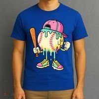 Cool Ice Cream Drip Baseball Spots Baseball Drip T-Shirt thumb 3