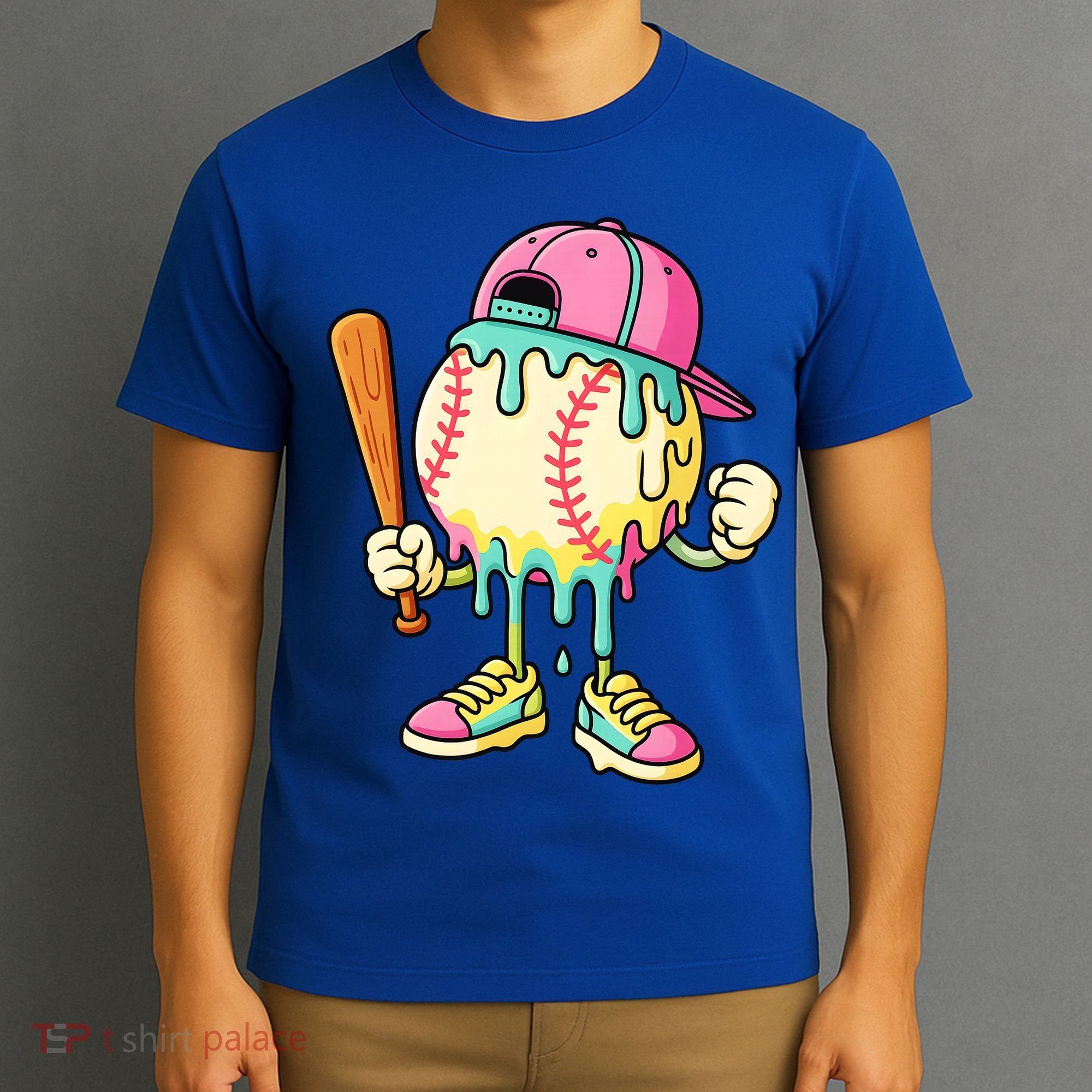 Cool Ice Cream Drip Baseball Spots Baseball Drip T-Shirt