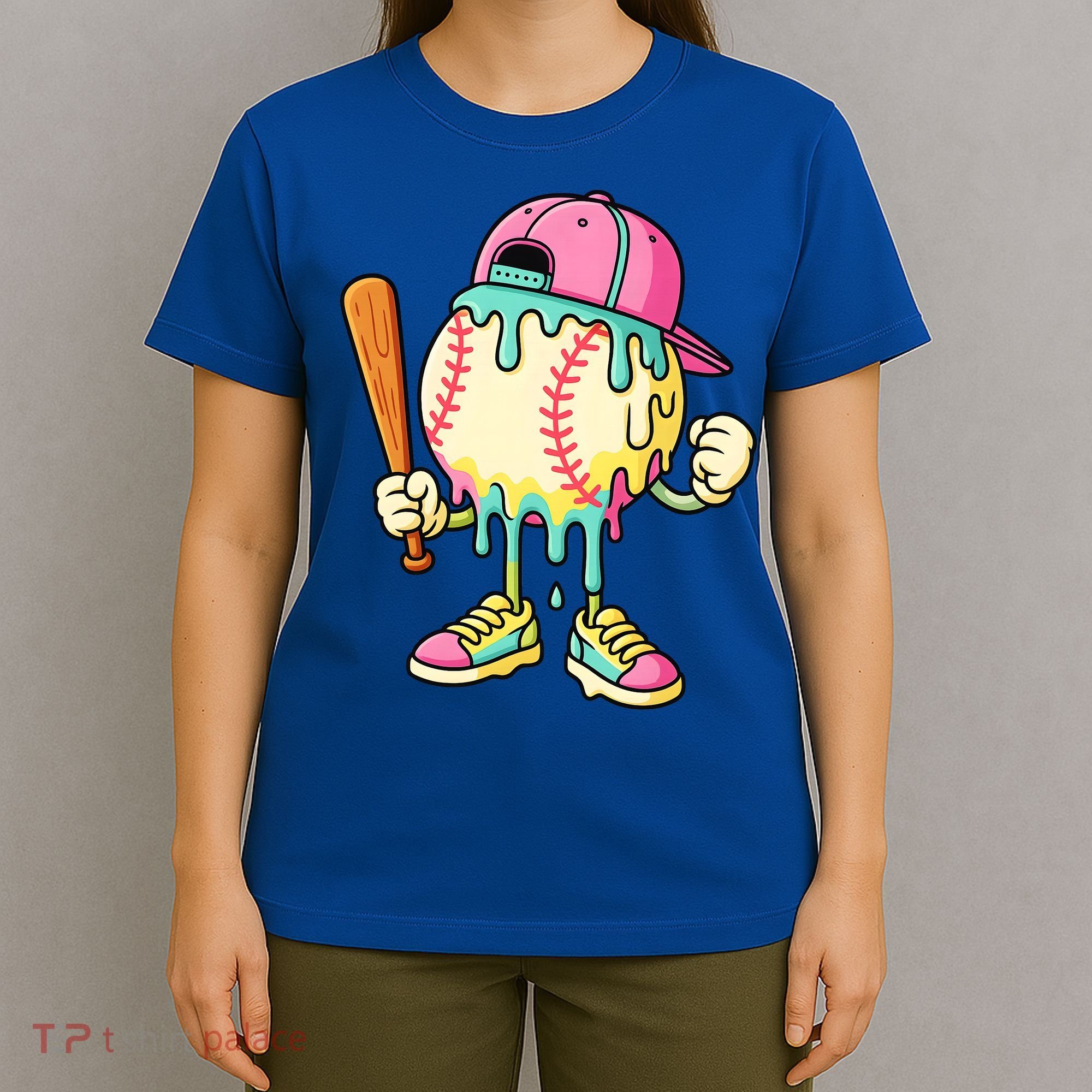 Cool Ice Cream Drip Baseball Spots Baseball Drip T-Shirt