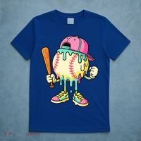 Cool Ice Cream Drip Baseball Spots Baseball Drip T-Shirt thumb 5