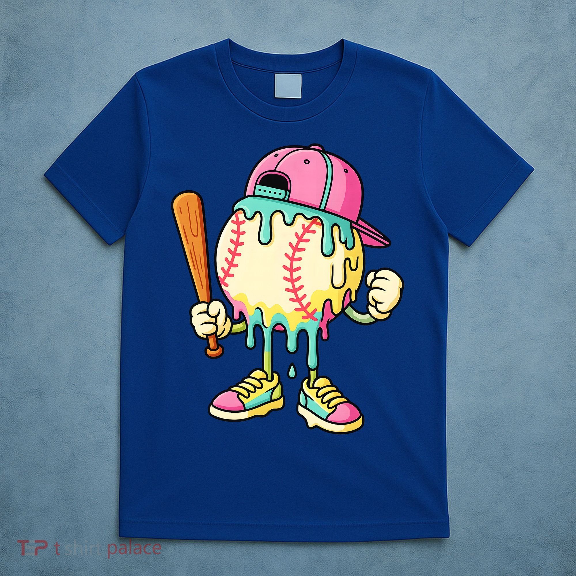 Cool Ice Cream Drip Baseball Spots Baseball Drip T-Shirt