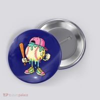 Cool Ice Cream Drip Baseball Spots Baseball Drip Button thumb 0