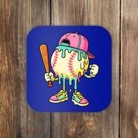 Cool Ice Cream Drip Baseball Spots Baseball Drip Coaster thumb 0