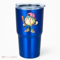 Cool Ice Cream Drip Baseball Spots Baseball Drip Tumbler thumb 0