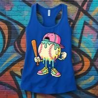 Cool Ice Cream Drip Baseball Spots Baseball Drip Women's Tank Top thumb 3