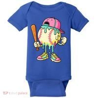Cool Ice Cream Drip Baseball Spots Baseball Drip Baby Bodysuit thumb 0