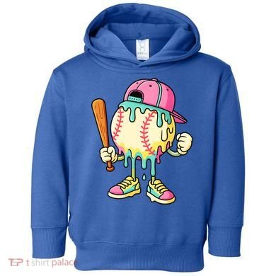 Cool Ice Cream Drip Baseball Spots Baseball Drip Toddler Hoodie