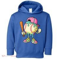 Cool Ice Cream Drip Baseball Spots Baseball Drip Toddler Hoodie thumb 0