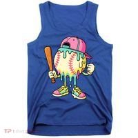 Cool Ice Cream Drip Baseball Spots Baseball Drip Tank Top thumb 0